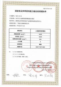 人造板密度的测定能力验证满意证书